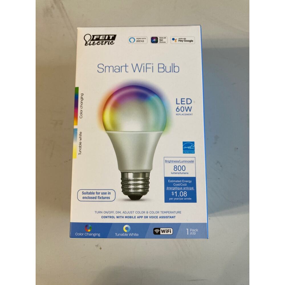 Feit Electric OM60/RGBW/CA/AG Smart WiFi Color Changing and Dimmable